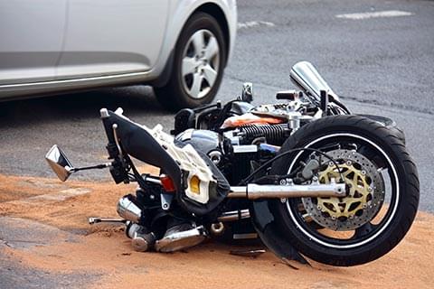 Motorcycle accident scene